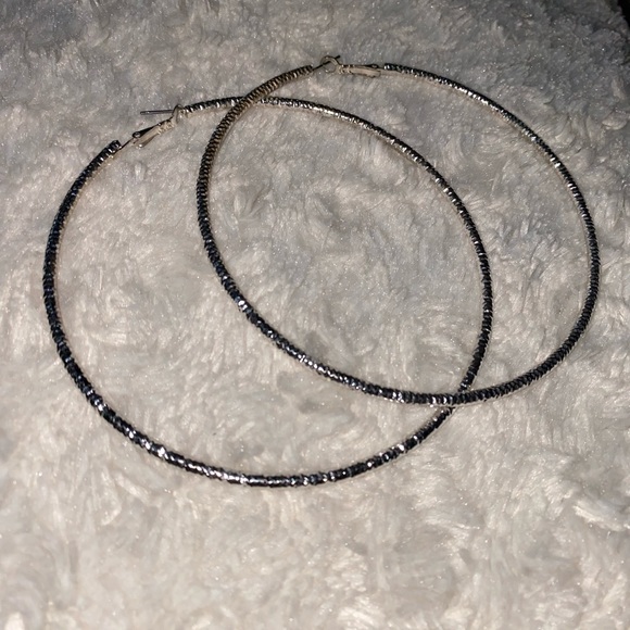 XL Silver Hoops - Picture 3 of 4